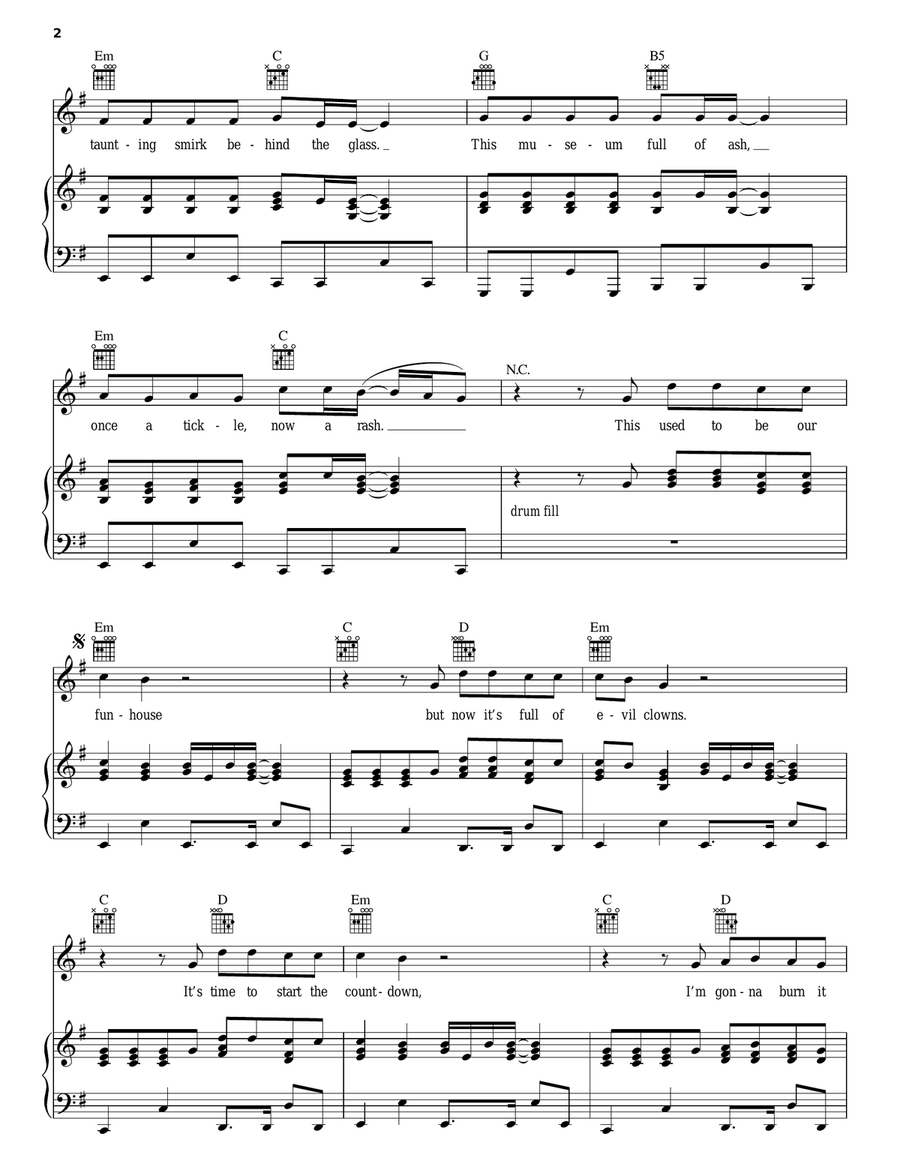 Funhouse Piano, Vocal, Guitar scores gallery preview page 2