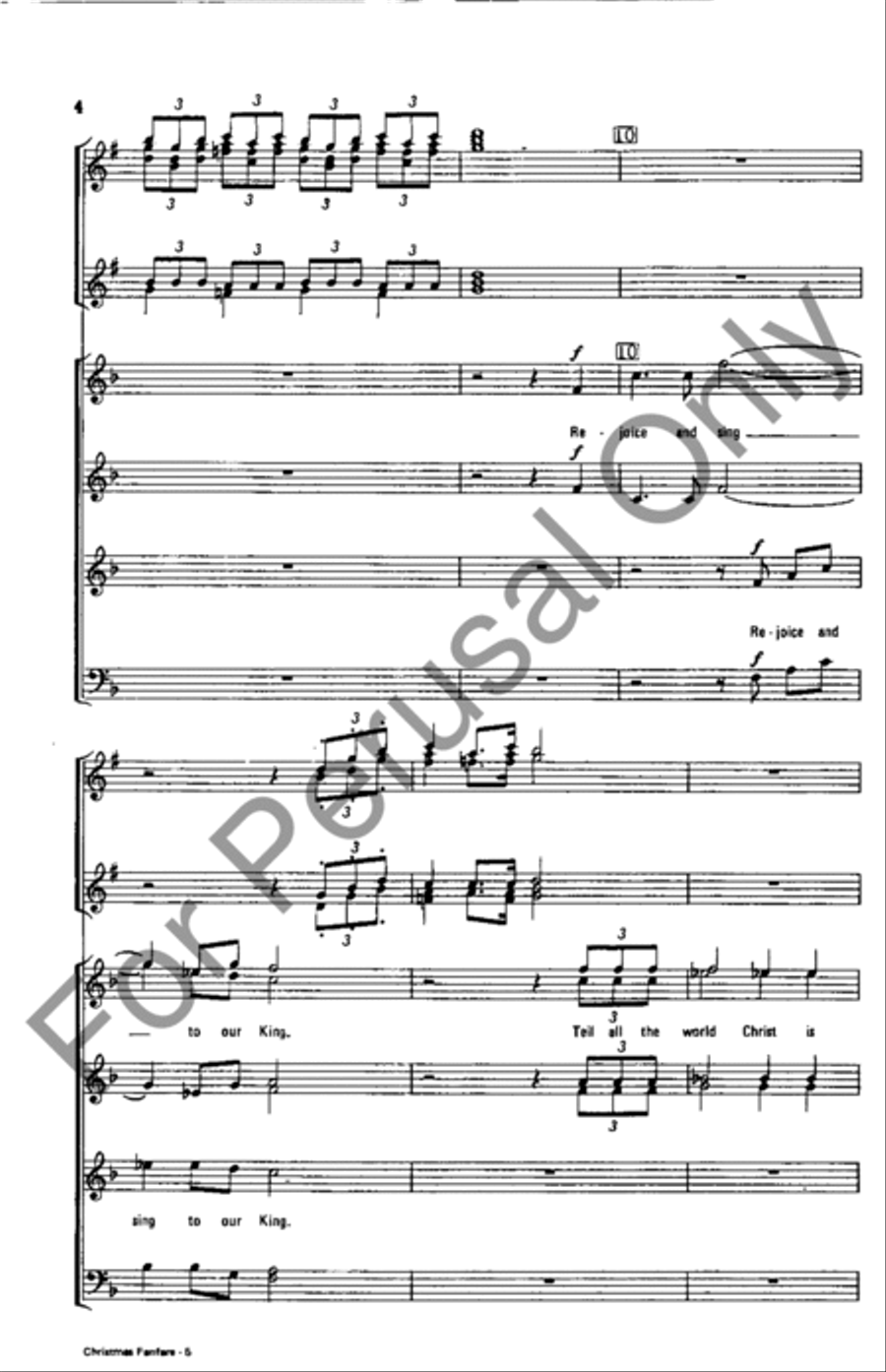 Christmas Fanfare 4-Part scores gallery preview page 3