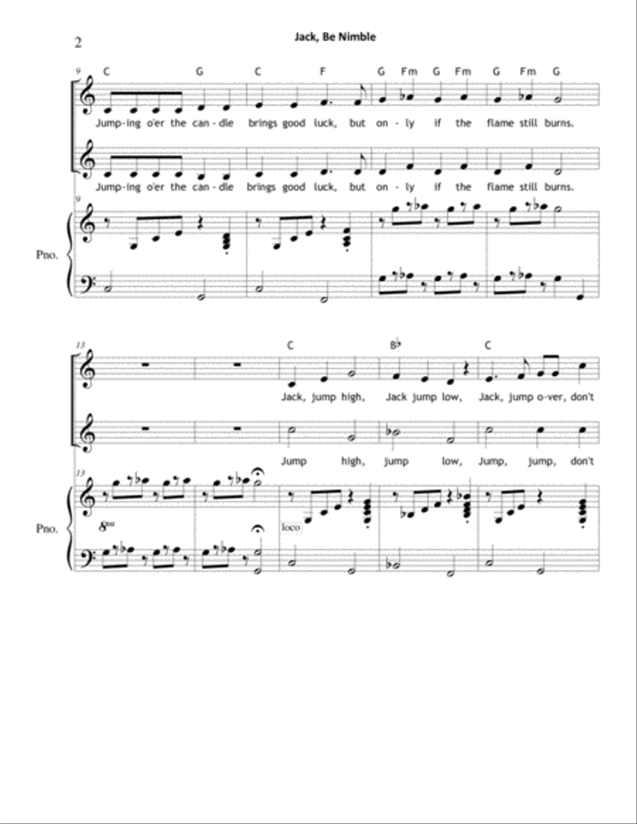 Jack, Be Nimble (from Mother Goose) SA scores gallery preview page 2