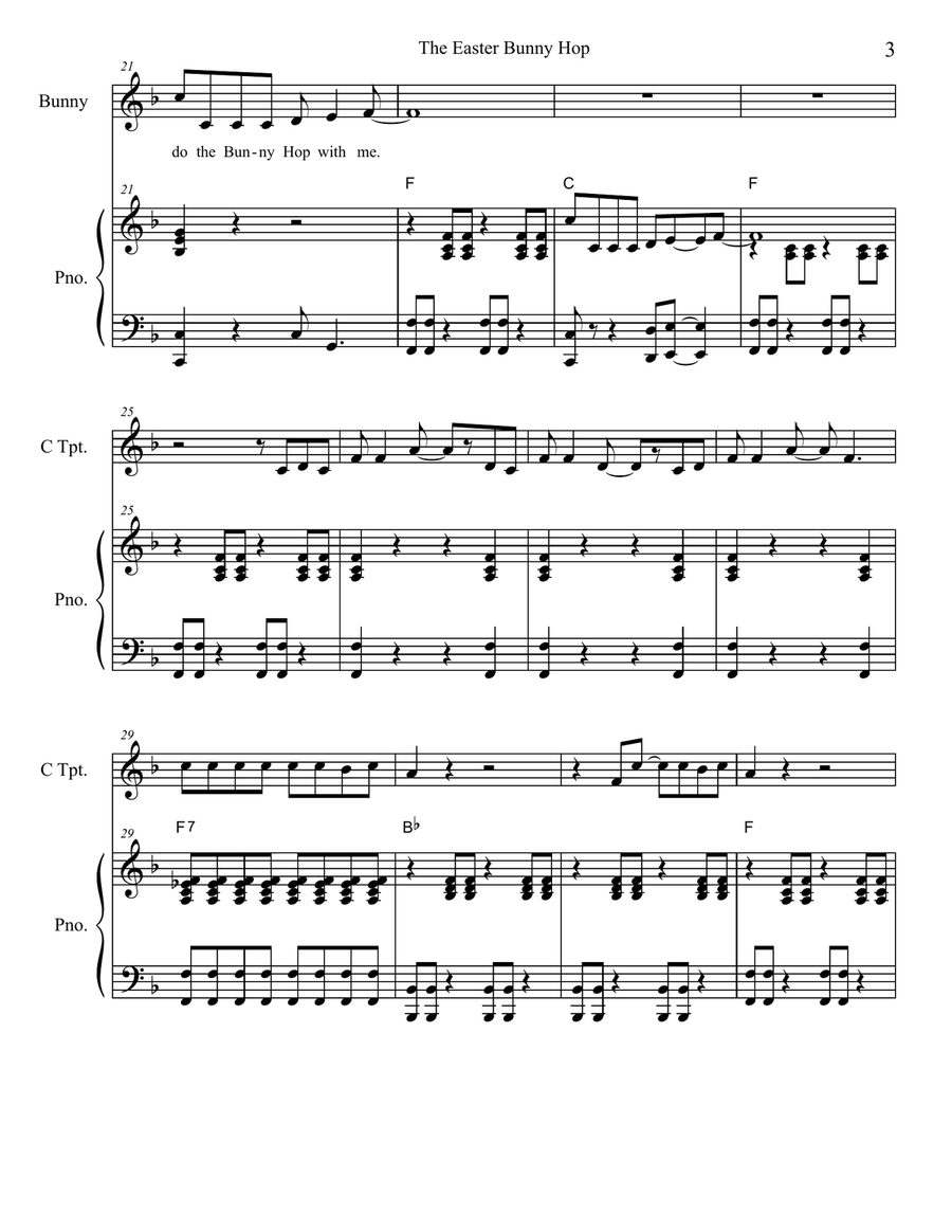 The Easter Bunny Hop The Easter Bunny Hop Piano, Vocal scores gallery preview page 4