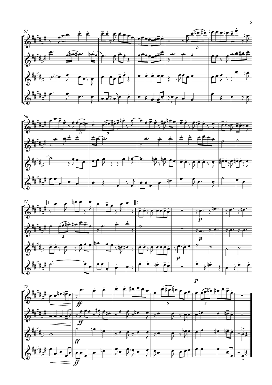 O When The Saints Go Marching In. For Saxophone Quartet Saxophone Quartet scores gallery preview page 5