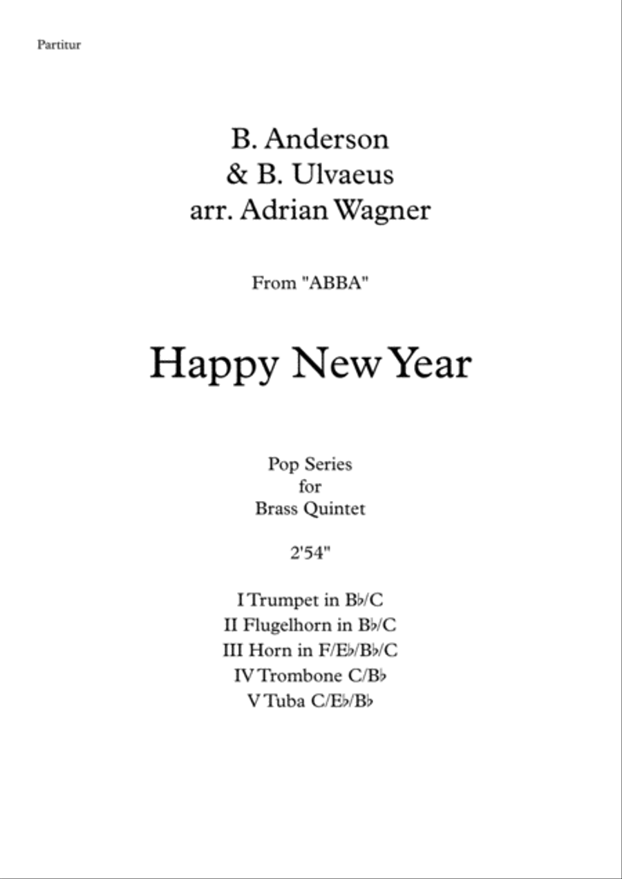 Happy New Year Happy New Year Brass Quintet scores gallery preview page 2