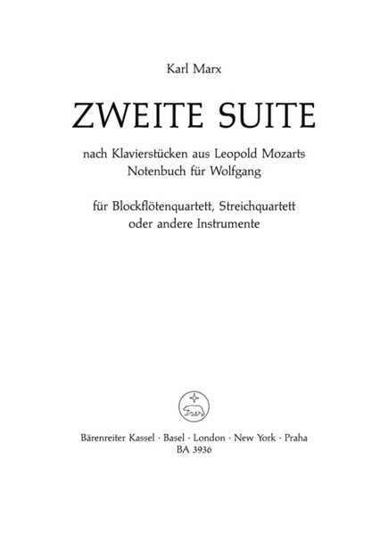 Zweite Suite nach Tanzen aus Leopold Mozarts Notenbuch fur Wolfgang