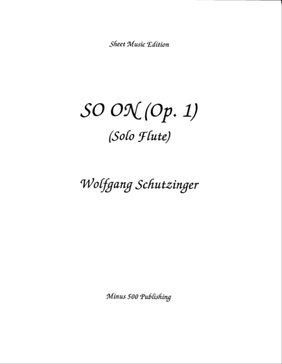 So On (Op 1) Flute Solo scores gallery preview page 1