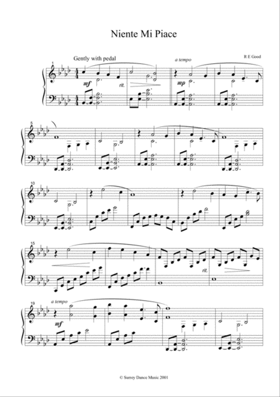 Niente Mi Piace Piano Solo scores gallery preview page 1