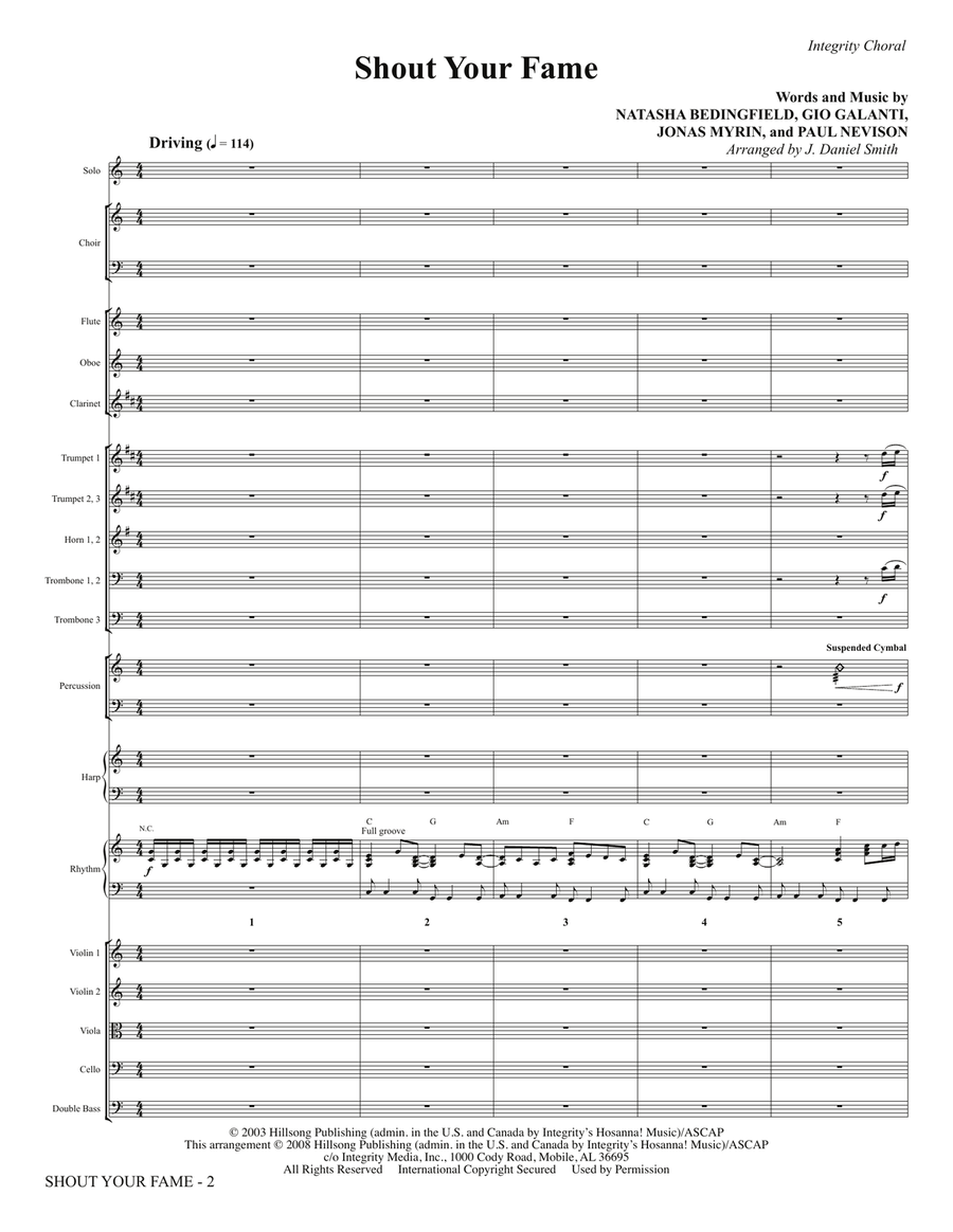 Shout Your Fame - Full Score