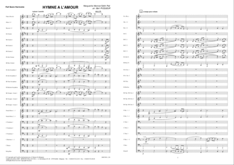 Hymne à l'amour Concert Band scores gallery preview page 2