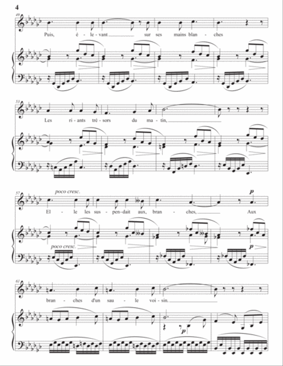 BERLIOZ: La mort d'Ophélie, Op. 18 no. 2 (transposed to G-flat major) Voice scores gallery preview page 5