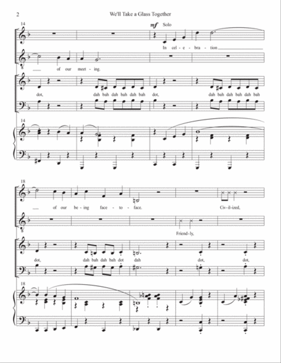 We'll Take A Glass Together 4-Part scores gallery preview page 2
