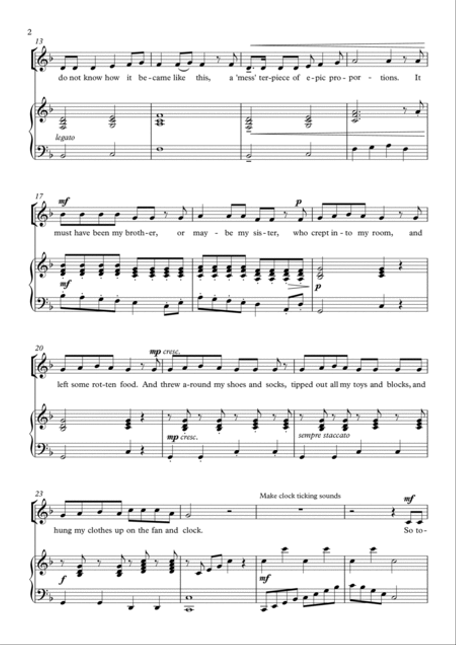 I Must Clean My Room I Must Clean My Room Unison Choir scores gallery preview page 3