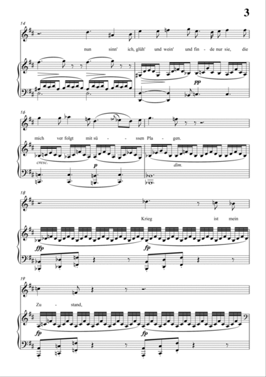 Schubert-Sonnet III in D for Vocal and Piano Voice scores gallery preview page 4