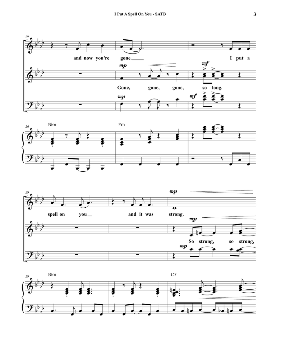 I Put A Spell On You 4-Part scores gallery preview page 3