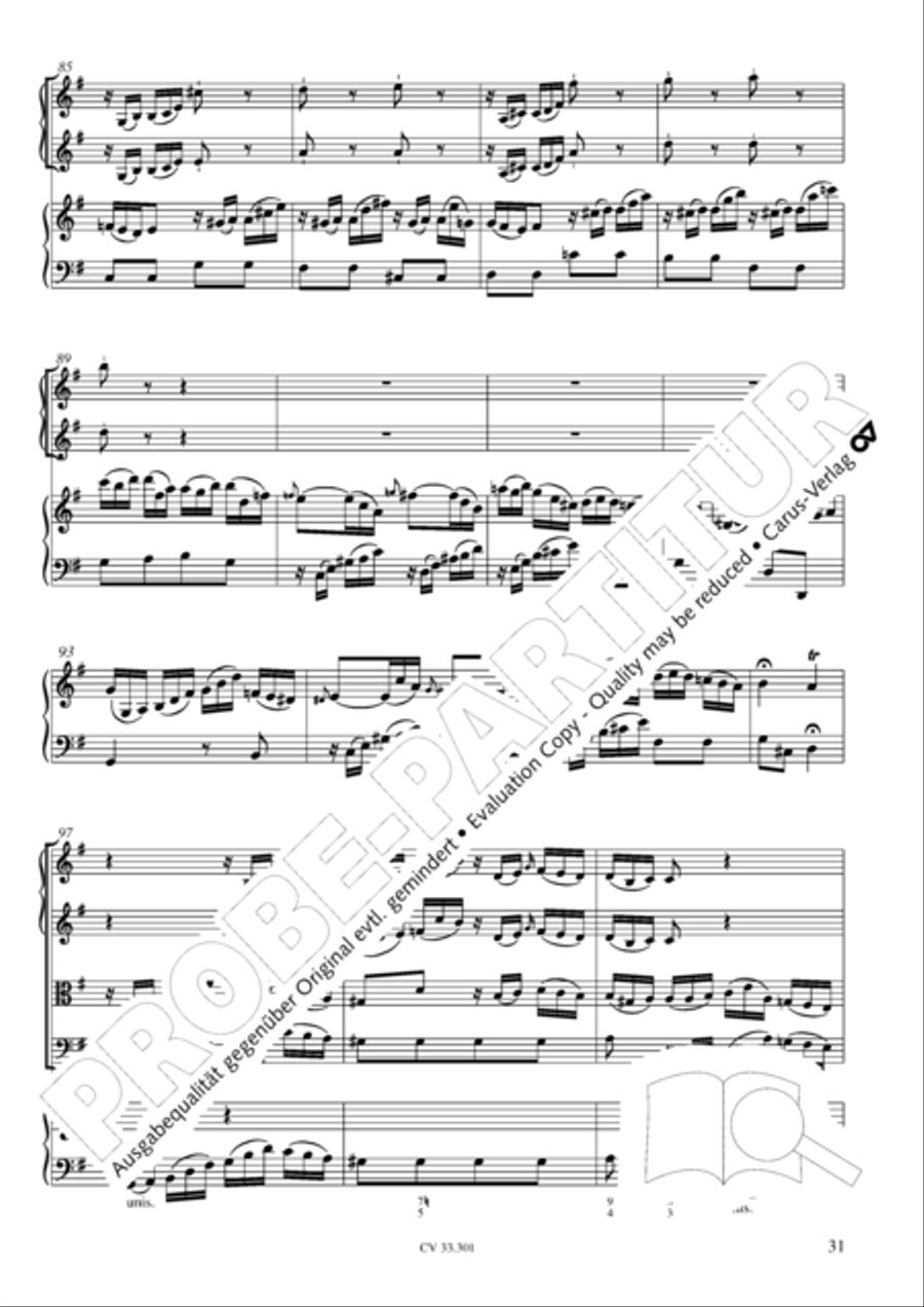 Concerto per il Cembalo in D Cello scores gallery preview page 32