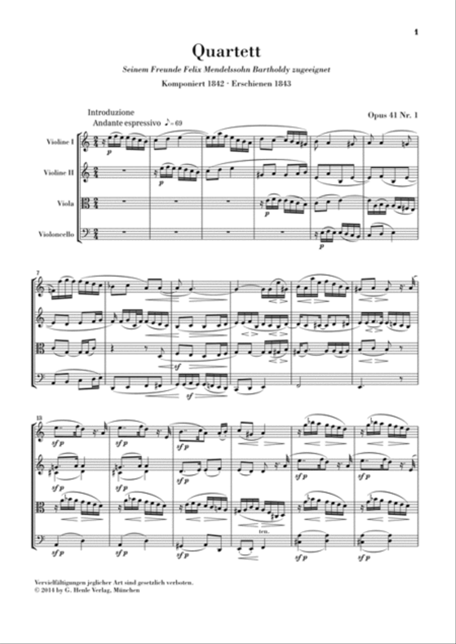 String Quartets Op. 41 String Quartet scores gallery preview page 4