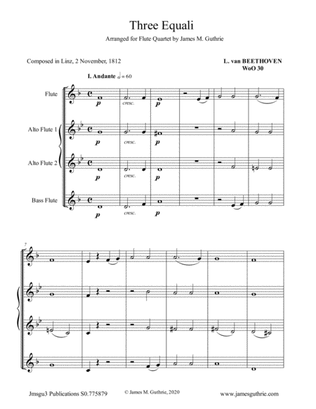 Beethoven: Three Equali WoO 30 for Flute Quartet