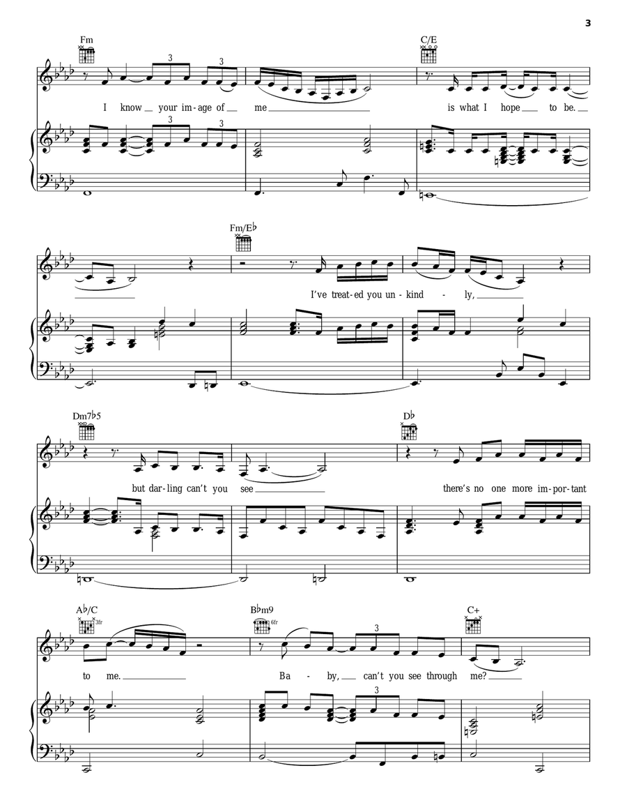 A Song For You Piano, Vocal, Guitar scores gallery preview page 3
