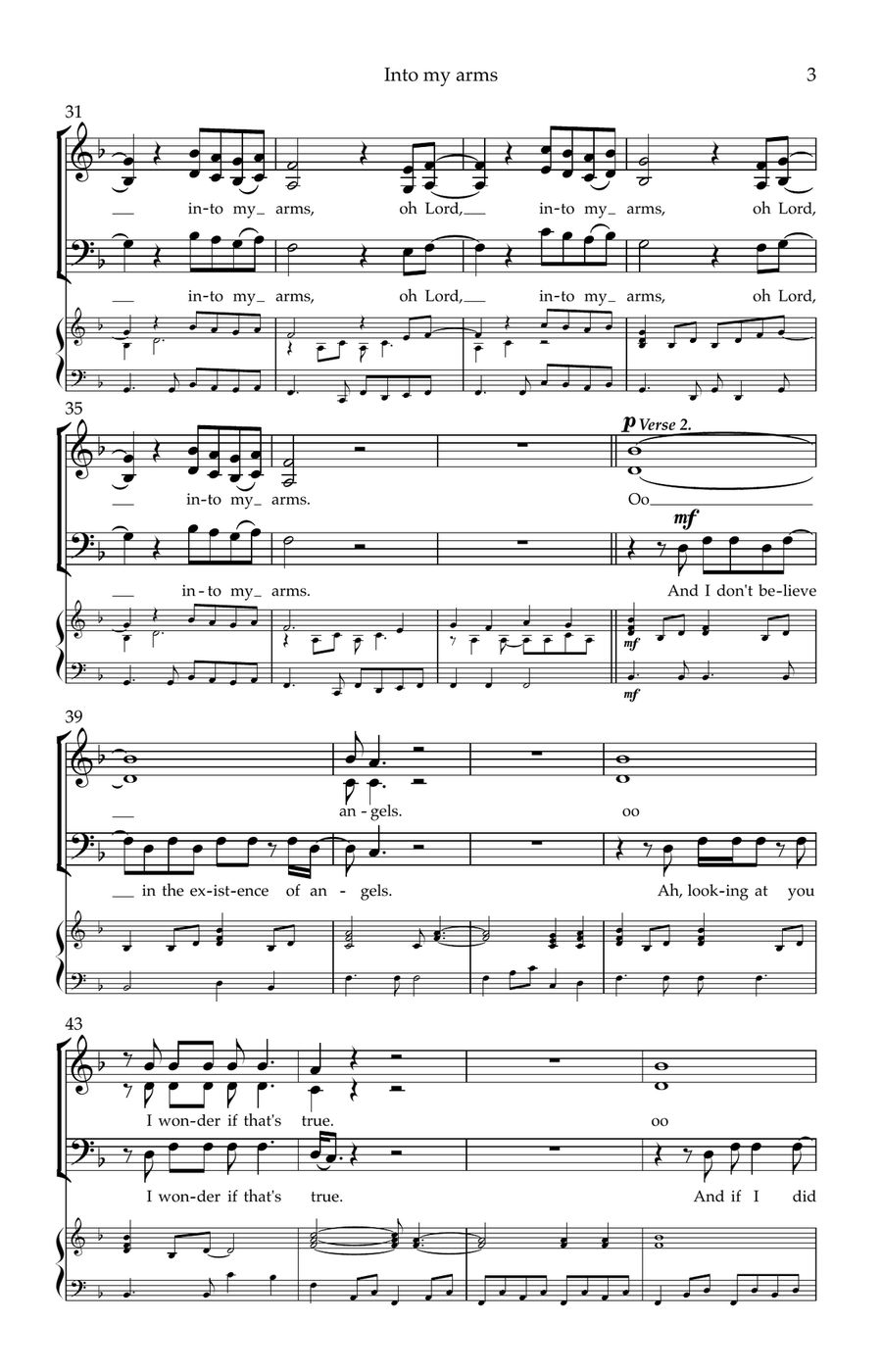 Into My Arms 3-Part scores gallery preview page 3