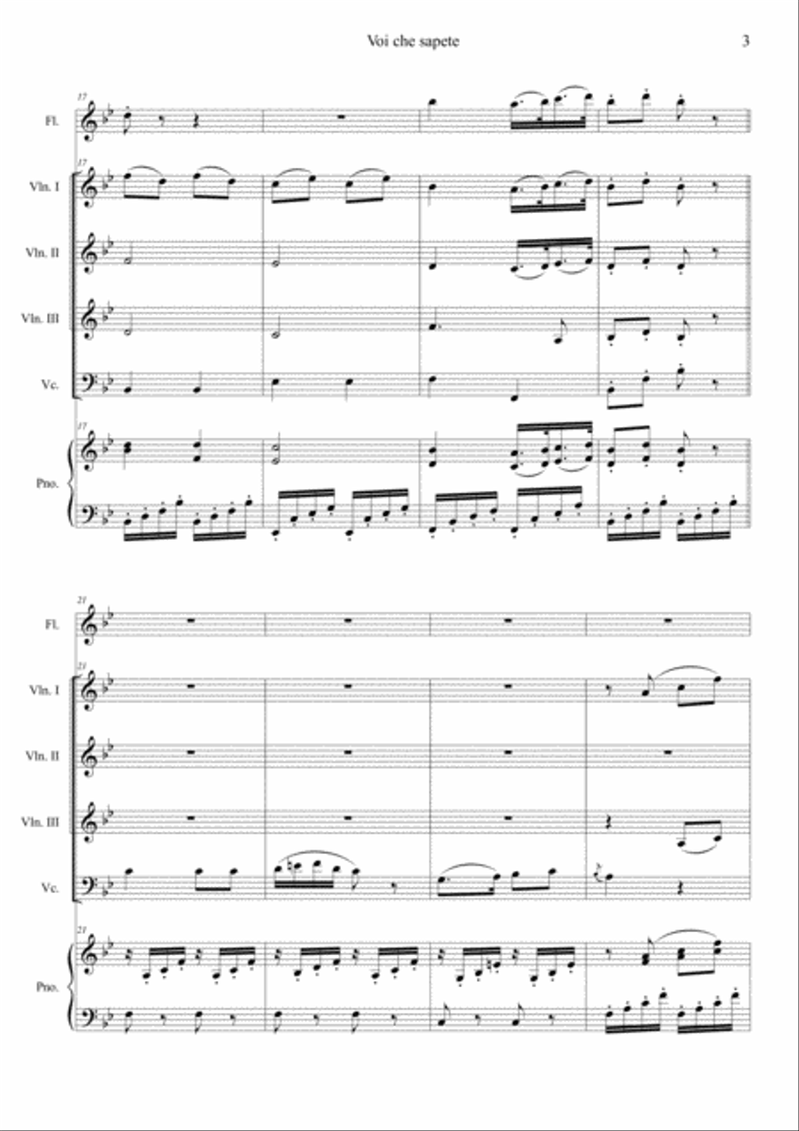 Voi che sapete (The Marriage of Figaro, Act 2 no.11) Orchestra scores gallery preview page 3