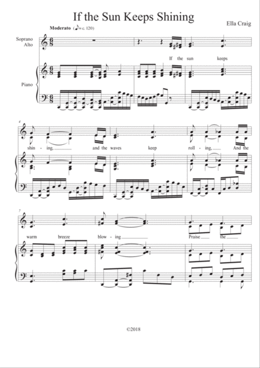 If The Sun Keeps Shining 4-Part scores gallery preview page 1