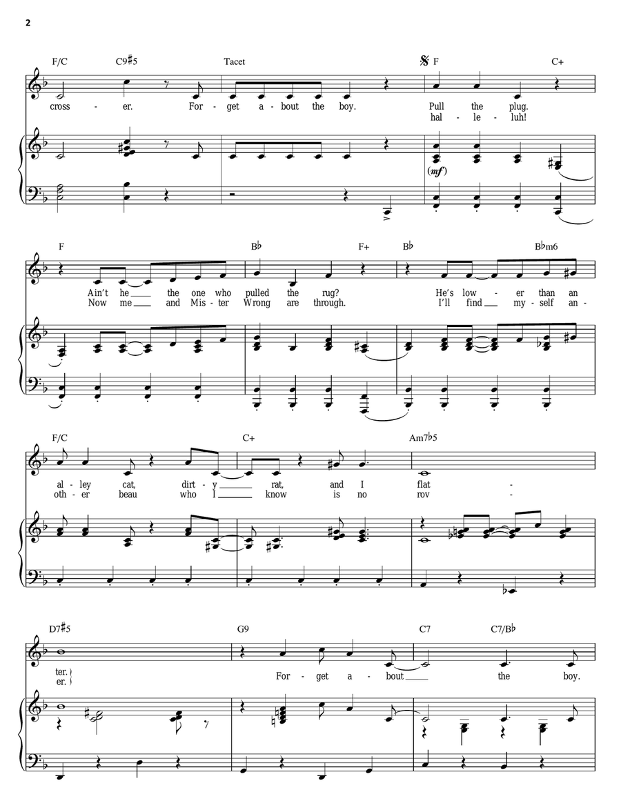 Forget About The Boy Piano, Vocal, Guitar scores gallery preview page 2