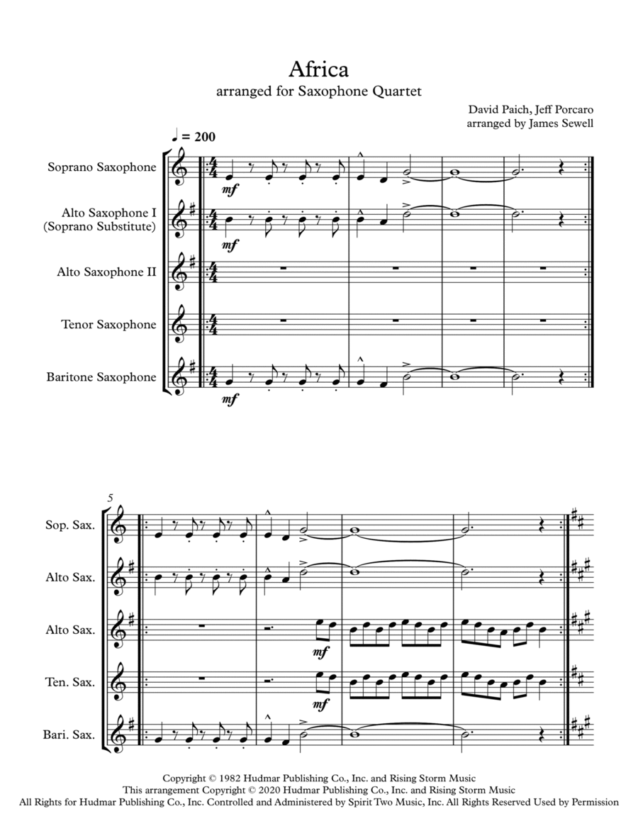 Africa Woodwind Quartet scores gallery preview page 1