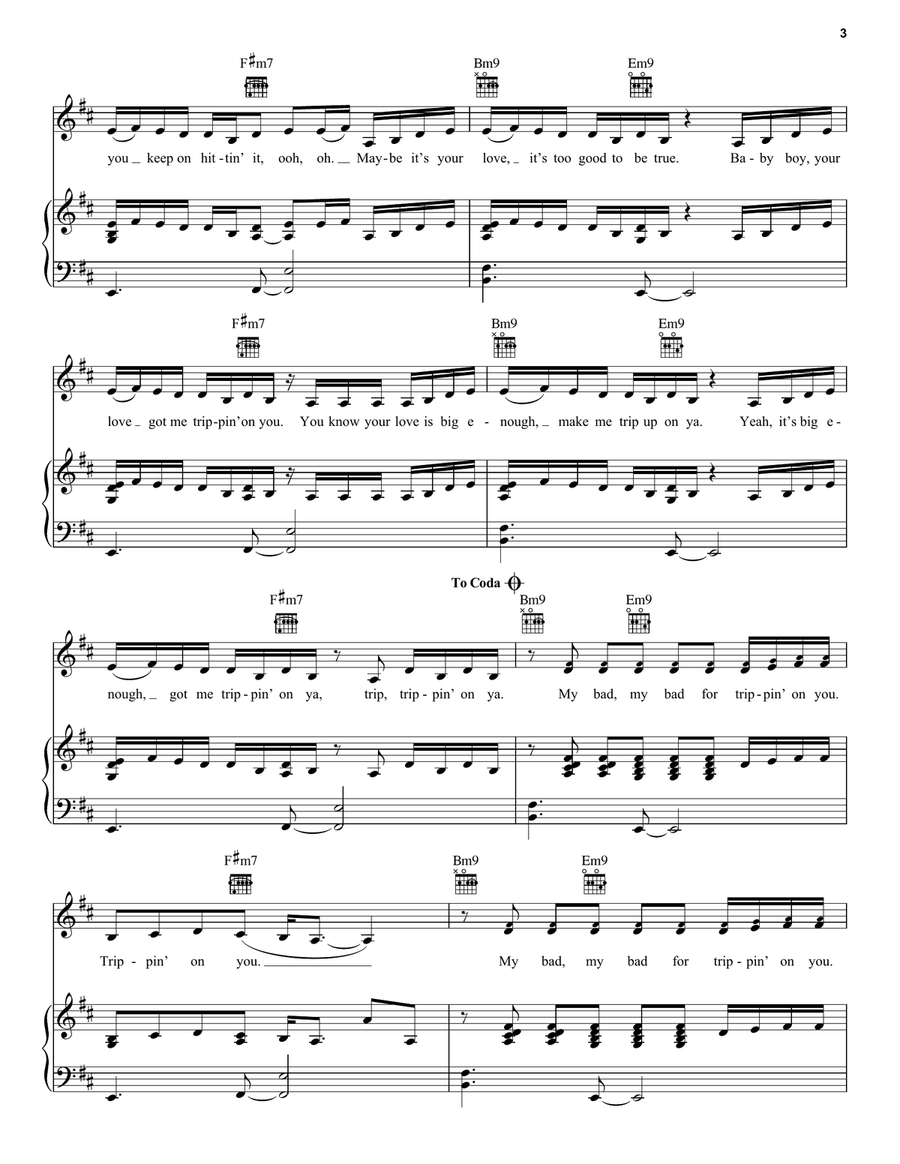 Trip Piano, Vocal, Guitar scores gallery preview page 3