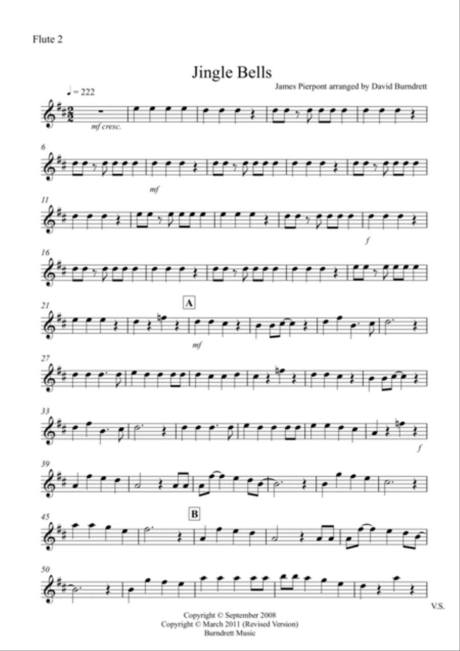 Jingle Bells (Jazzy Style!) for Flute Quartet Flute Quartet scores gallery preview page 6