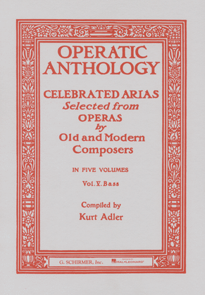 Book cover for Operatic Anthology, Volume 5 - Bass