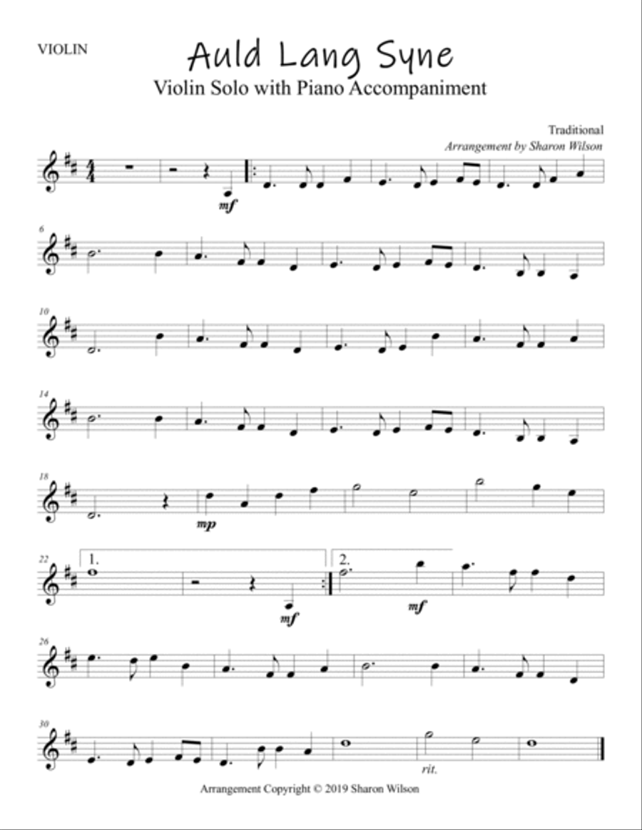 Holiday Classics (A Collection of 10 Easy Violin Solos with Piano Accompaniment) Violin Solo scores gallery preview page 4