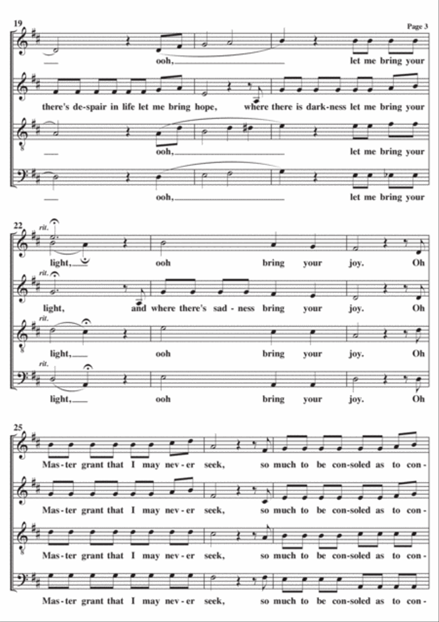 Make Me A Channel Of Your Peace (prayer Of St. Francis) 4-Part scores gallery preview page 3