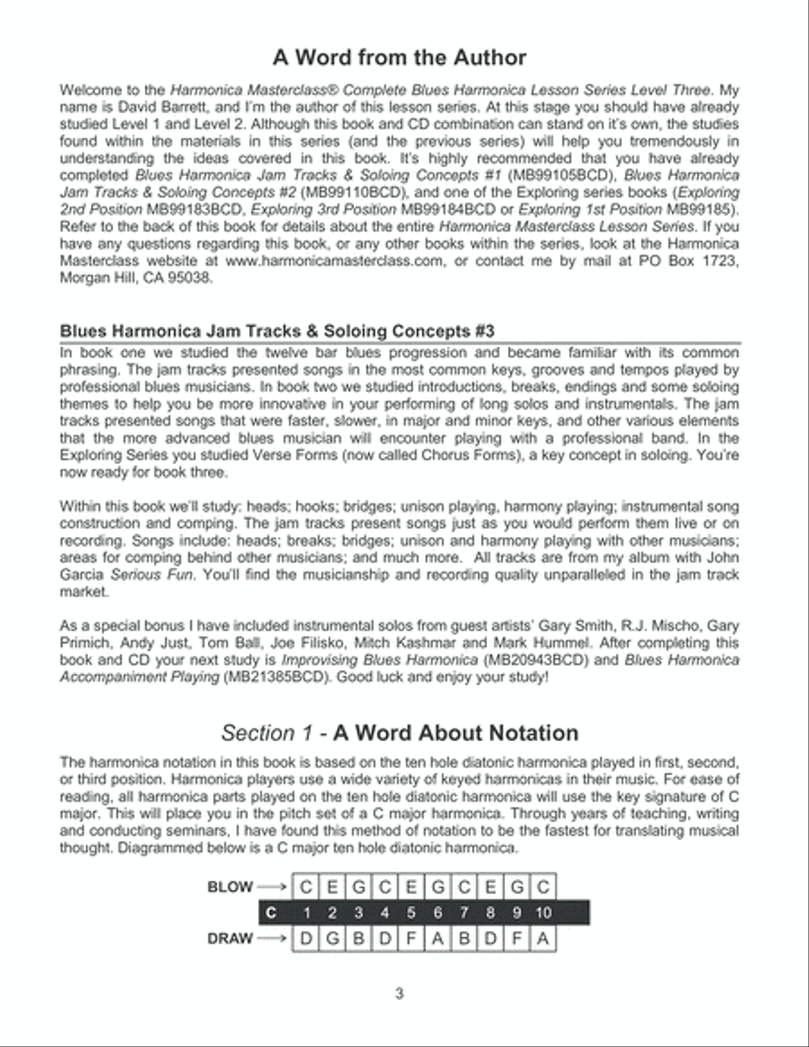 Blues Harmonica Jam Tracks & Soloing Concepts #3 Harmonica scores gallery preview page 4