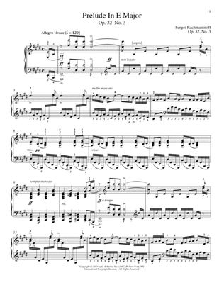 Prelude In E Major, Op. 32, No. 3