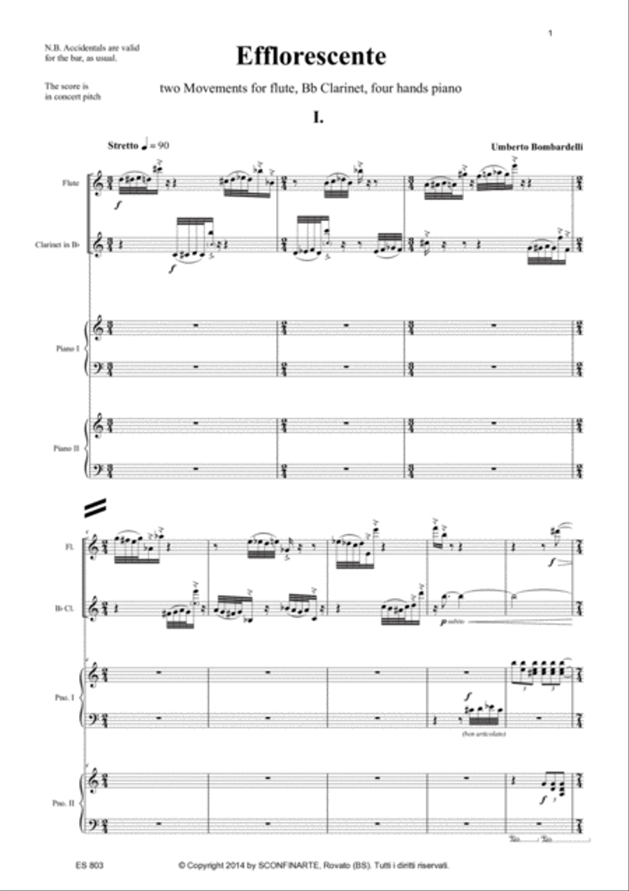 Umberto Bombardelli: EFFLORESCENTE (ES 803) Small Ensemble scores gallery preview page 5
