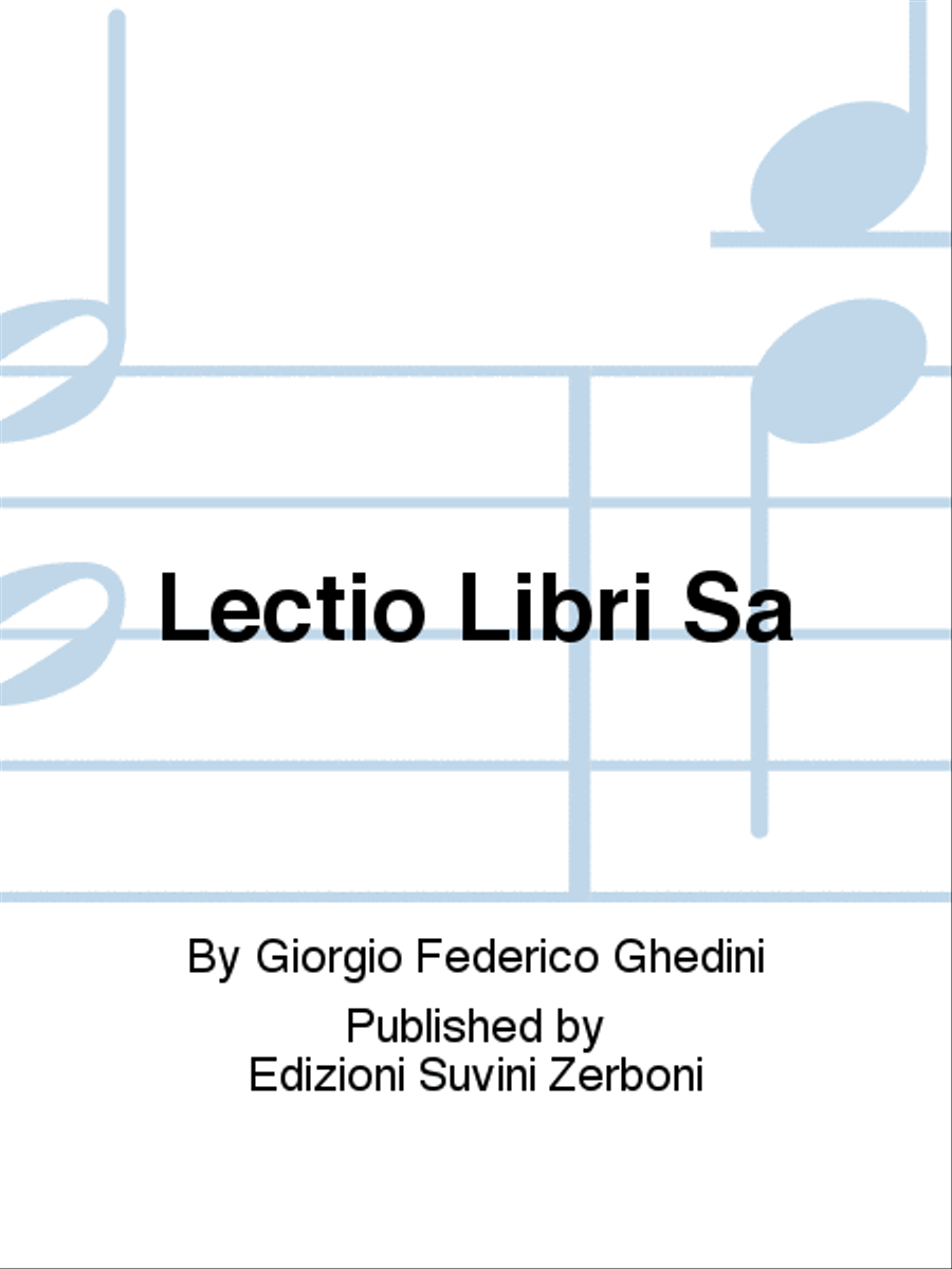 Lectio Libri Sa Lectio Libri Sa SA scores gallery preview page 1