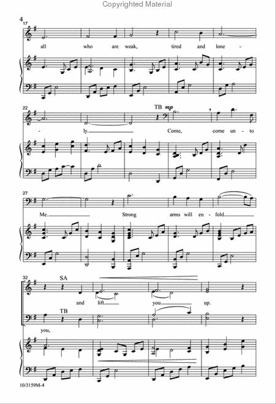 Come, Come Unto Me 4-Part scores gallery preview page 3