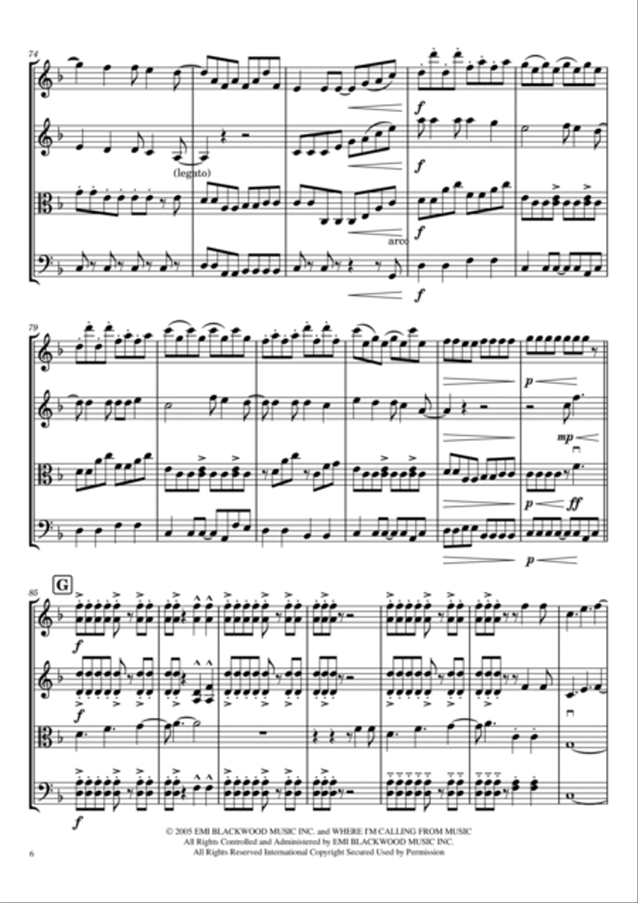 Soul Meets Body Soul Meets Body String Quartet scores gallery preview page 6