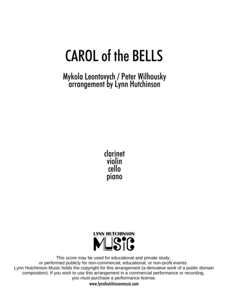 Carol of the Bells (CLARINET / PIANO TRIO) image number null