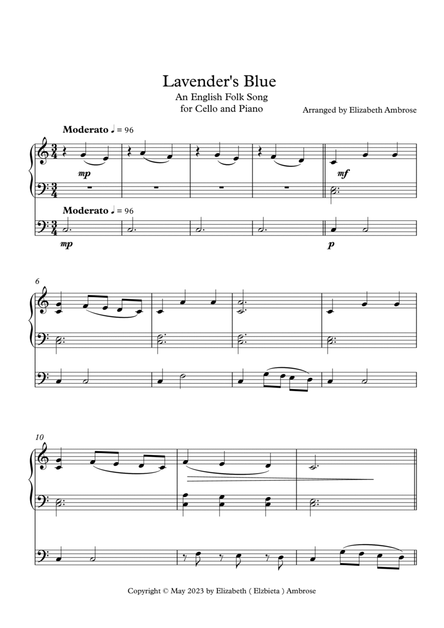 Lavender's Blue Score and Parts scores gallery preview page 1