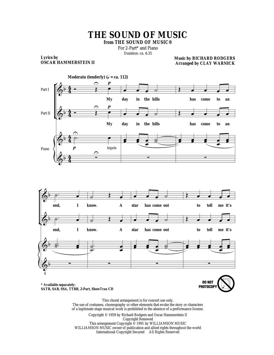 The Sound Of Music 2-Part scores gallery preview page 1