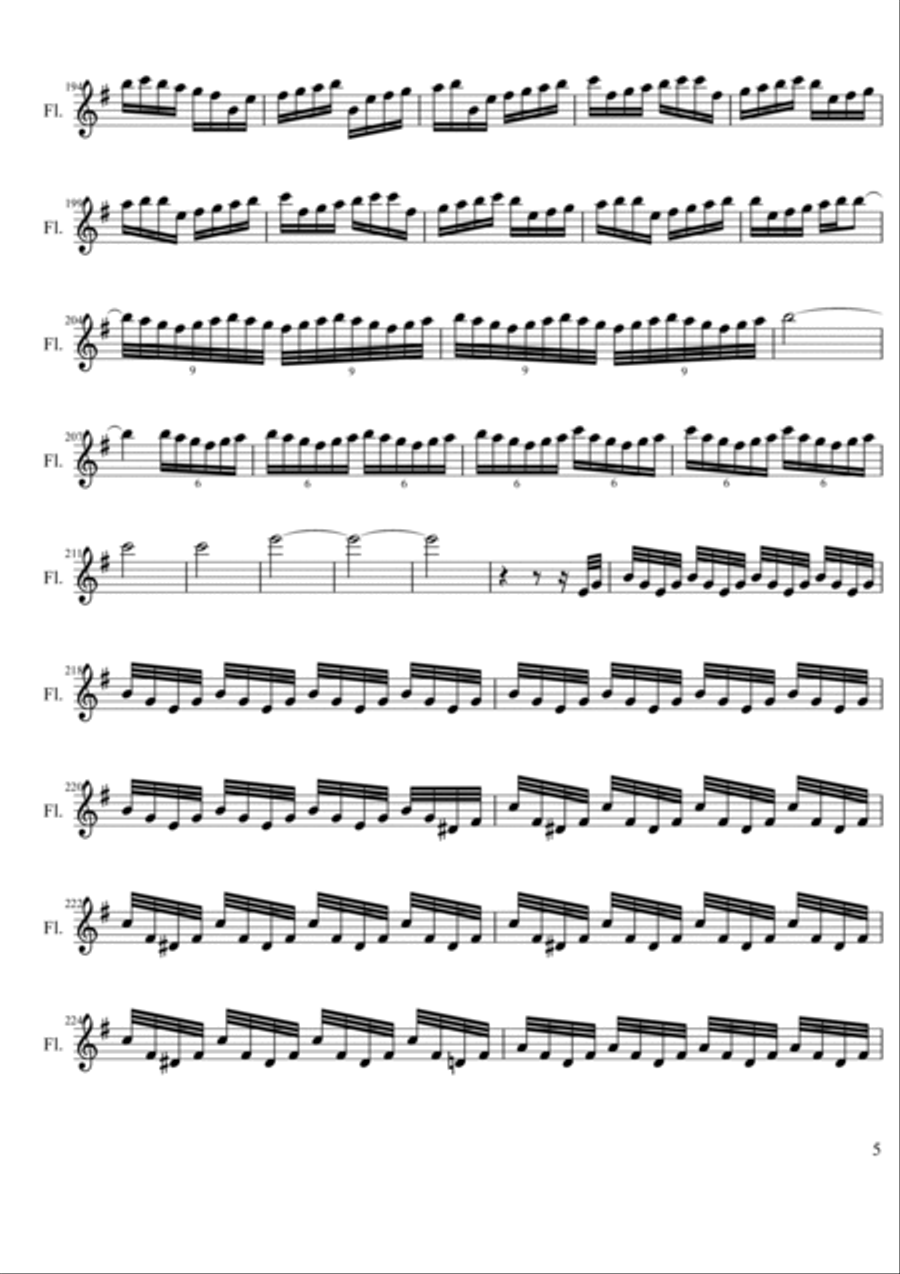 The Fantastic Monsieur (partita for flute) Flute Solo scores gallery preview page 5