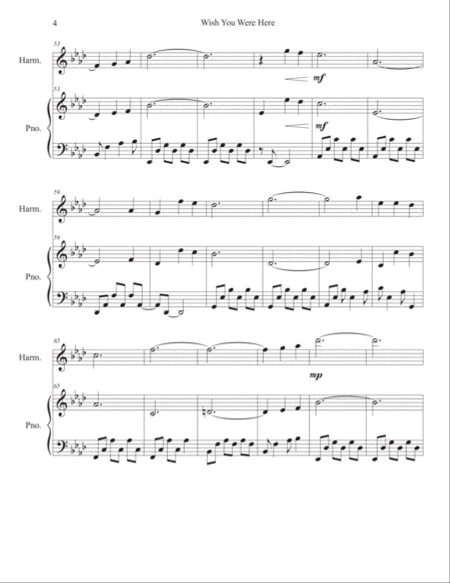 Wish You Were Here Piano, Vocal, Guitar scores gallery preview page 4