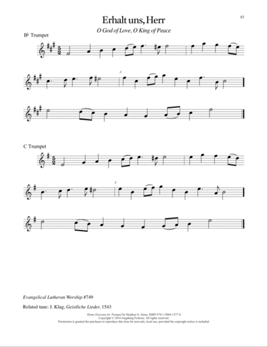 Hymn Descants for Trumpet C Trumpet scores gallery preview page 86
