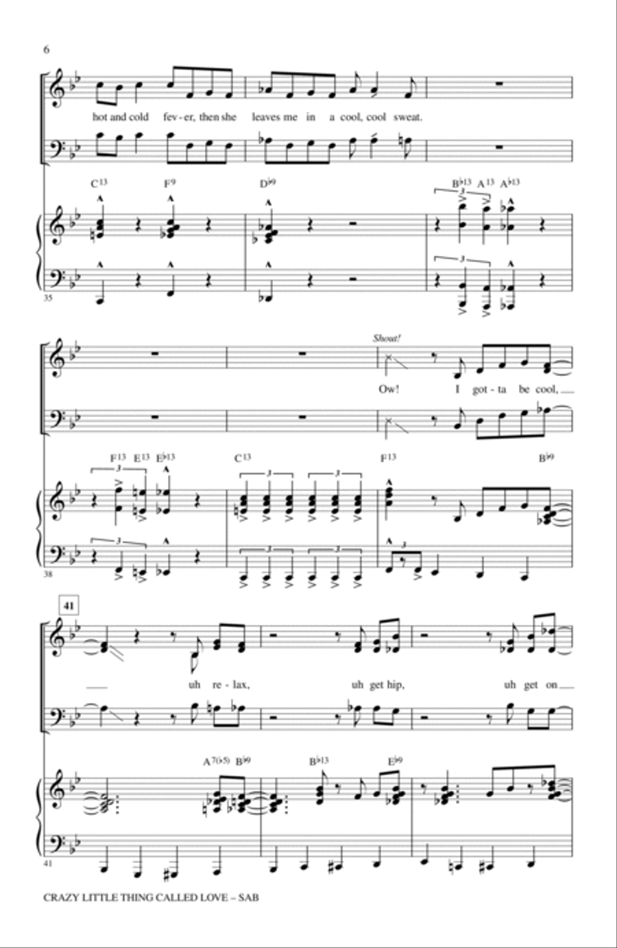 Crazy Little Thing Called Love (arr. Kirby Shaw) 3-Part scores gallery preview page 5