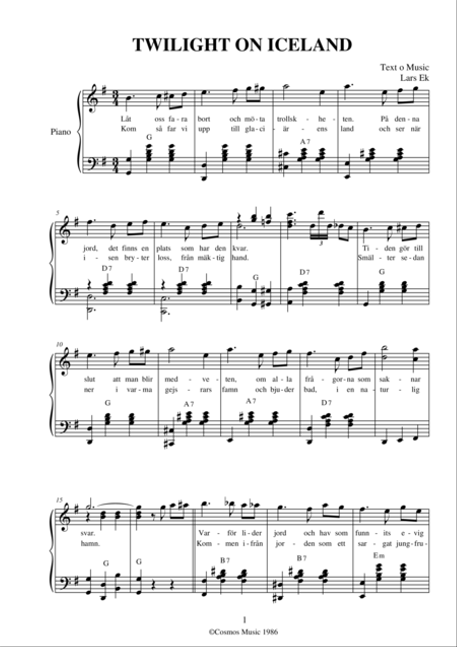 TWILIGHT ON ICELAND Voice scores gallery preview page 1