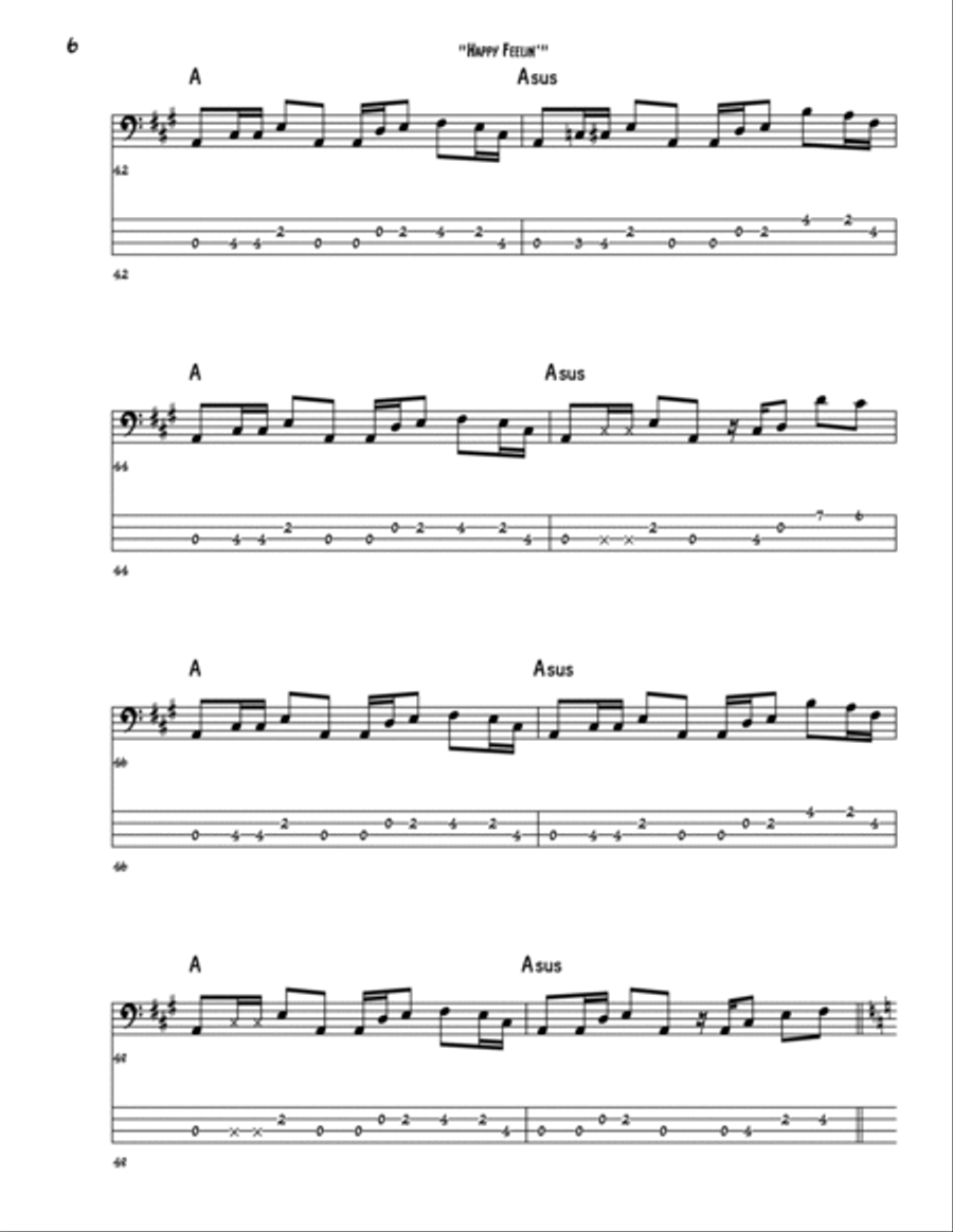 Happy Feeling Bass Guitar scores gallery preview page 6