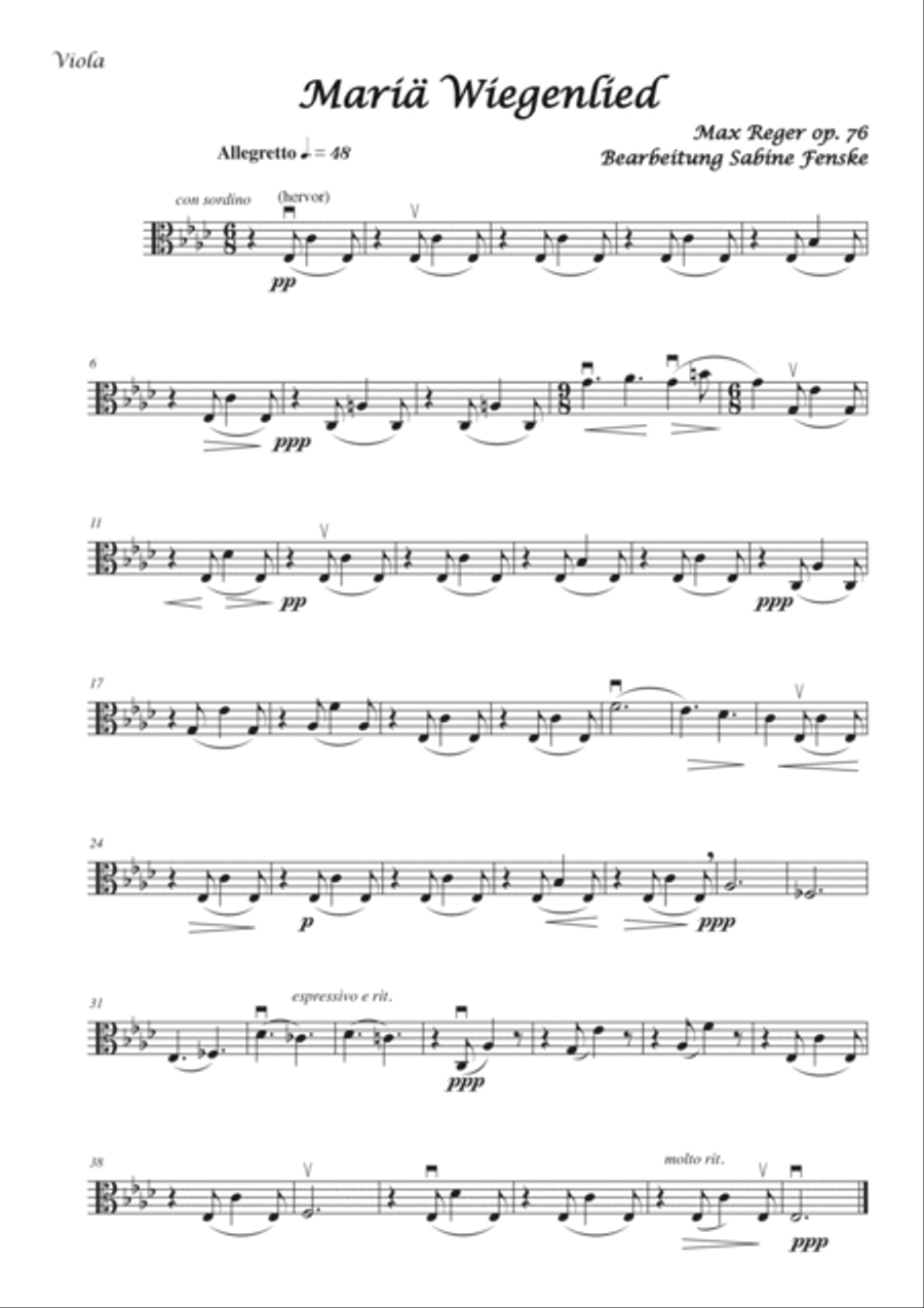 Mariae Wiegenlied (Maria’s Lullabye) String Orchestra scores gallery preview page 3