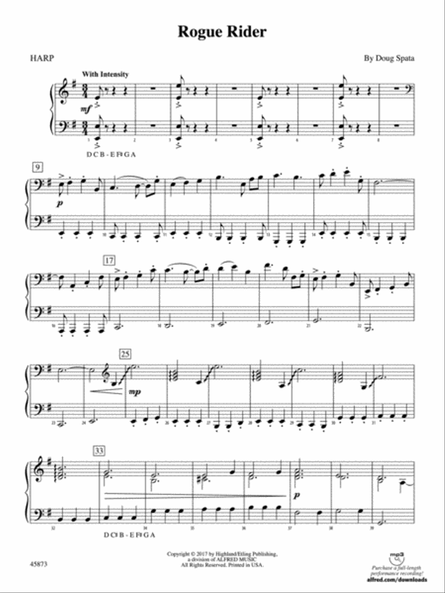 Rogue Rider: Harp String Orchestra scores gallery preview page 1