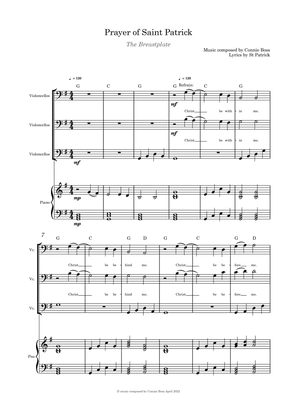 Prayer of Saint Patrick - The Breastplate - Cello trio and Piano