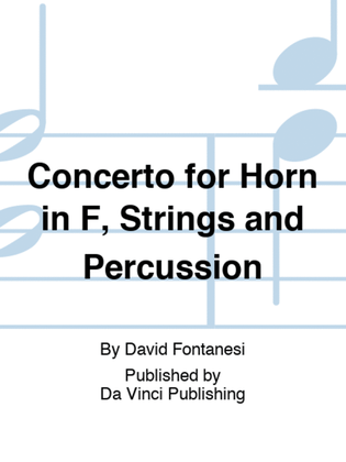 Book cover for Concerto for Horn in F, Strings and Percussion