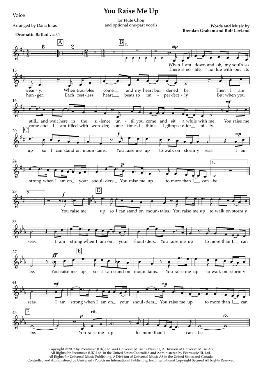 You Raise Me Up Flute Choir scores gallery preview page 5
